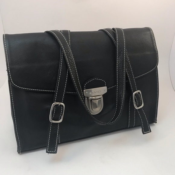 Roots Black Leather Handbag - Picture 3 of 11